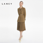 lancy朗姿羊毛西装，外套收腰带腰带2022秋季高级显瘦女士西服