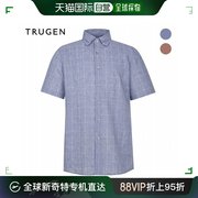 韩国直邮Trugen 衬衫 TRUGEN 短CLUB/() 方形格纹 短袖 衬衣(TG