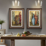 餐厅装饰画美式客厅背景墙挂画玄关走廊壁画现代简约复古油画欧式