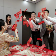 筷子夹钞票接亲游戏喷钱氛围结婚道具堵门拦门婚礼伴娘拍照创意