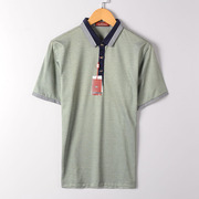 品牌绿色短袖t恤男75.7莱赛尔，24.3棉舒适翻领夏季合体