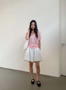 evertrue2024夏季韩版开衫针织，冰丝毛衣女装短袖，透视t恤15713