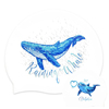 韩国SWIM COLOR环保专业硅胶防水泳帽大鲸鱼儿童成人男女