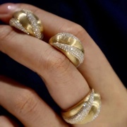 法式复古锆石戒指女款中古风小众高级感轻奢布家拉丝工艺首饰饰品