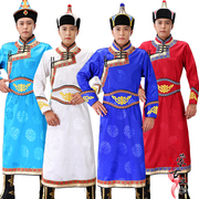 蒙古服装男士蒙古袍长款蒙族传统日常生活少数民族舞蹈演出服