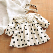 1-3岁女宝宝秋装长袖连衣裙2小女童娃娃领公主裙婴儿周岁洋气裙子