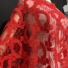 重工水溶镂空面料，司藤款三合一骨线红色，新娘礼服设计师蕾丝布料