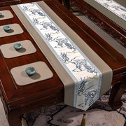 中式刺绣桌旗客厅红木家具，防水桌布床头柜电视柜，盖布皮质茶几台布