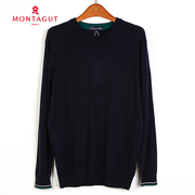 Montagut/梦特娇22秋季商务休闲净色羊毛衫长袖T恤杉1220026