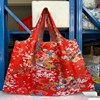 喜庆大红折叠袋超市购物袋防水布袋买菜袋子手提袋大号牛津布卡通