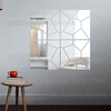 镜面墙贴贴纸自粘3d亚克力中式国风瓷砖水立方纹格栅壁画壁纸R238