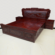东阳红木家具非洲酸枝木1.8米双人床中式实木，明清古典雕刻大床