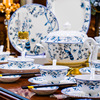 景德镇青花瓷餐具套装碗碟盘套装家用中式陶瓷碗骨瓷餐具