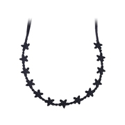 黑色五角星星蕾丝系带，项链简约气质蝴蝶结，颈链公主个性锁骨链