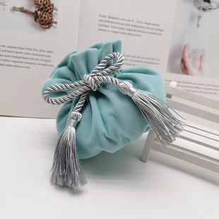 蒂芙尼蓝丝绒喜糖袋婚礼用品中国风结婚糖果袋创意中式伴手礼