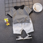 童装男童夏装套装韩版儿童短袖polo T恤男宝宝夏天运动两件套