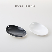 KULE HOME 出口单流线造型杂志款蛋糕碗北欧风格陶瓷料理盘寿司碟