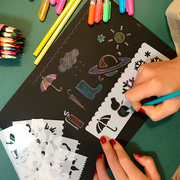 手抄报模板中小学生镂空绘画图儿童软尺工具套装，手帐装饰diy相册
