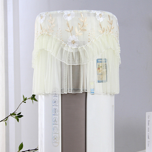 圆柱立式空调盖巾蕾丝，布艺防尘布多用盖布圆形，格力美的空调柜机罩
