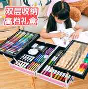 画画工具套装儿童画笔可水洗彩色礼盒绘画学习用品女孩子生日礼物