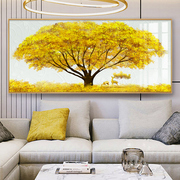 大气客厅装饰画沙发背景墙挂画2024轻奢感发财树现代简约壁画