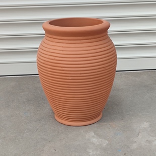 红陶盆庭院陶罐，景观土陶粗陶花瓶，摆件陶瓷吸水透气家用