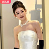 新娘项链复古大珍珠轻奢气质高级感锁骨链婚纱礼服配饰品造型跟妆