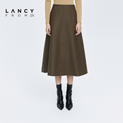 lancy/悦朗姿2022冬季羊毛半身裙子女高腰短裙时尚通勤女裙子