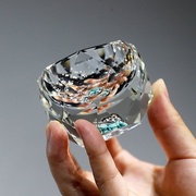 创意玻璃茶杯切面主人杯绿松石金箔家用钻石水晶幻彩玻璃杯