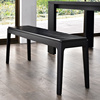黑色实木长条凳换鞋凳床尾，凳现代简约家用餐桌，餐椅凳子岛台木板凳