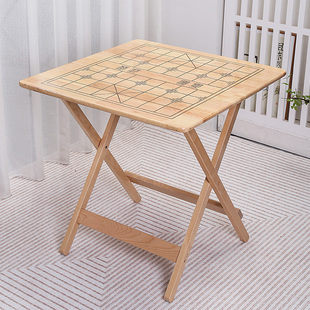 实木简约方桌雕刻中国象棋桌折叠桌子好橡木制品多功能棋盘棋牌桌