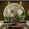 3d新中式荷花壁纸客厅沙发电视背景墙纸影视卧室装饰壁画茶室墙布