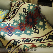 美式乡村纯棉线沙发巾，全盖沙发垫多功能装饰毯飘窗垫防尘床盖挂毯