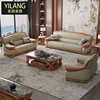 欧式头层牛皮沙发组合 大户型123现代中式乌金木真皮别墅复式沙发