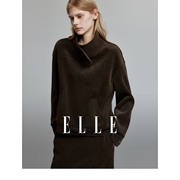 ELLE法式设计感不规则领子卫衣女2023冬装宽松显瘦气质上衣