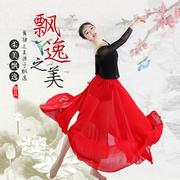 中国风现代跳舞芭蕾，舞蹈练功服古典舞演出服女半身，长裙大摆裙飘逸