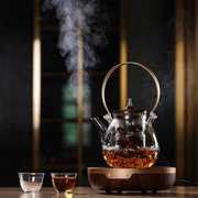 尚明杜兰月轮蒸煮茶壶家用耐热玻璃提梁泡茶壶老白茶蒸煮一体