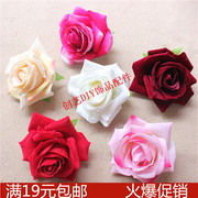 diy仿真工艺中号绒布玫瑰，花头花朵绢花，胸花拍摄道具拱门花饰7cm