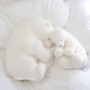 北欧治愈北极熊宝宝毛绒，大白熊公仔，抱枕娃娃男女儿童陪睡生日礼物
