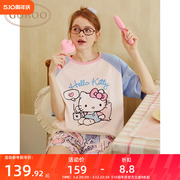 Gukoo/果壳睡衣hellokitty圆领棉质夏季新款短袖家居服套装可外穿