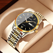 冠琴防水品牌商务简约夜光全自动机械手表男时尚钢带精钢国产腕表