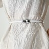 白色细腰带女2023配裙子，高级感装饰束腰西装衬衫连衣裙腰封女