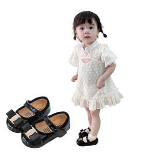 女童单皮鞋(单皮鞋，)黑色儿童软底皮鞋2023春秋校园演出鞋宝宝公主鞋子