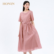 honrn红人夏季女装短袖圆领，x型连衣裙商场同款hf22ol105