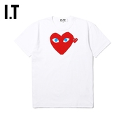 IT CDG PLAY COMME des GARCONS川久保玲男装短袖T恤红色爱心装饰