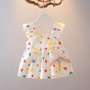 女宝宝夏季吊带连衣裙1-2-3岁0婴儿小童装薄款无袖裙子洋气夏装潮