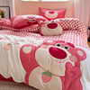 迪士尼卡通床上四件套儿童床品男女孩宿舍三件套草莓熊可爱被套4