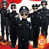 儿童服装男童特警服警官加绒套装女童冬款警察，服装扮幼儿园演出服
