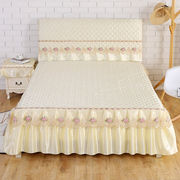 床罩床裙单件床裙式防滑加厚w夹棉床笠床垫床头罩套装欧式蕾丝花