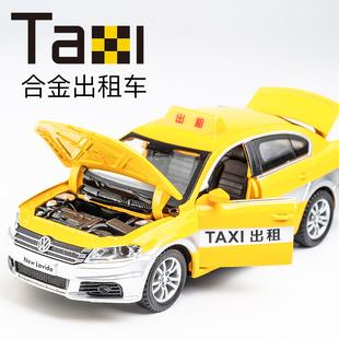 合金出租车的士玩具车合金车模1 32仿真语音小汽车儿童男孩玩具车